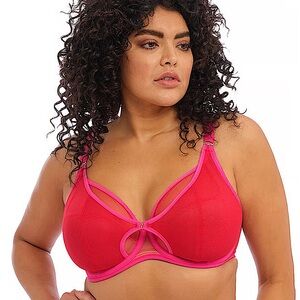 Elomi Kintai Underwire Plunge Bra Chest Strap Strappy Multicolored Size 32L Sexy